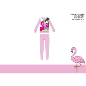 Flamingó vékony pamut gyerek pizsama - jersey pizsama 