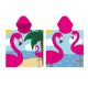 Poncho per bambini Flamingo - rosa con cappuccio - 55x110