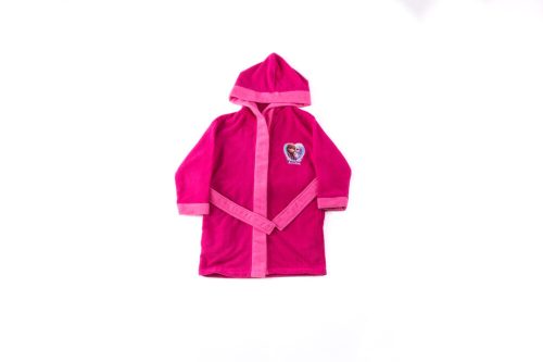 Gyerek köntös - Mikroszálas kapucnis - Jégvarázs - 98-104 - pink