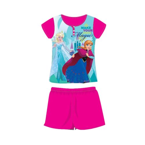 Nyári rövid ujjú gyerek pamut pizsama - Disney Jégvarázs - pink - 128