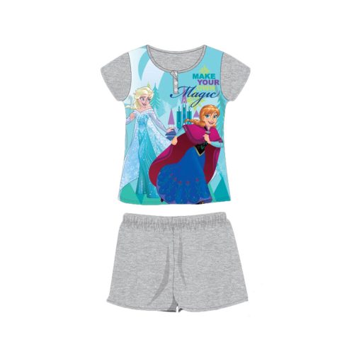 Nyári rövid ujjú gyerek pamut pizsama - Disney Jégvarázs - szürke - 104