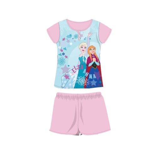 Nyári rövid ujjú gyerek pamut pizsama - Disney Jégvarázs - világosrózsaszín - 140