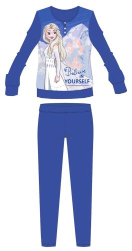 Disney Jégvarázs téli pamut gyerek pizsama - interlock pizsama - Believe in yourself felirattal - kék - 122