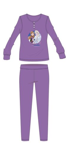 Disney Jégvarázs téli pamut gyerek pizsama - interlock pizsama - sötétlila - 104
