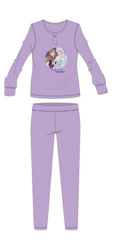 Disney Jégvarázs téli pamut gyerek pizsama - interlock pizsama - világoslila - 104