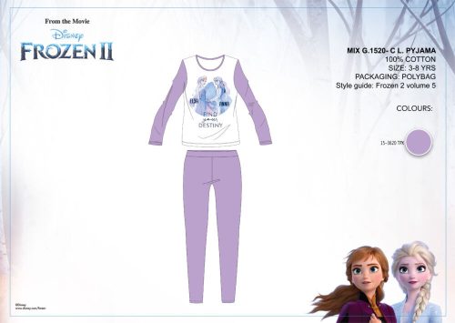 Disney Frozen children's jersey pajamas - cotton pajamas - purple