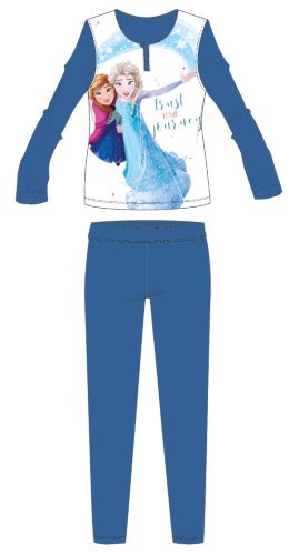 Pigiama lungo e sottile per bambini Disney Frozen - pigiama in jersey di cotone - blu