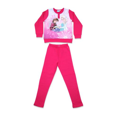 Téli flanel gyerek pizsama - Jégvarázs - pink - 134