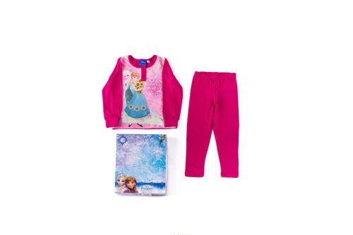 Hosszú vékony pamut gyerek pizsama - Jégvarázs - 104 - pink