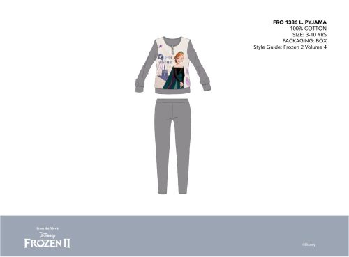 Disney Jégvarázs vékony pamut gyerek pizsama - jersey pizsama - sötétszürke - 122