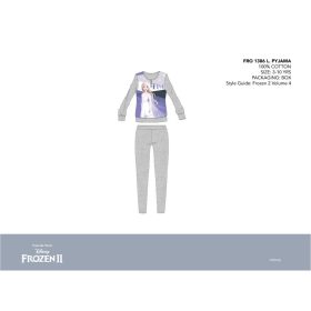   Disney Jégvarázs vékony pamut gyerek pizsama - jersey pizsama - világosszürke - 104