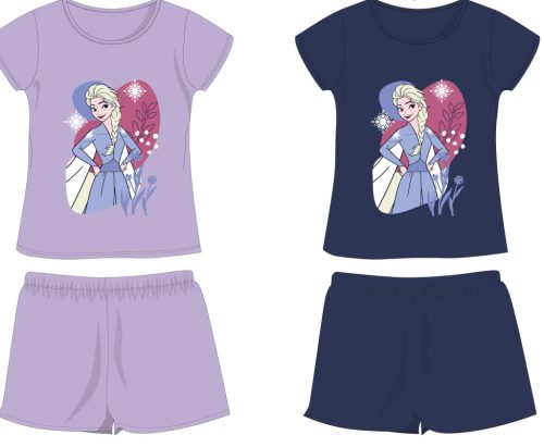 Disney Jégvarázs pamut nyári együttes - póló-rövidnadrág szett - világoslila - 122