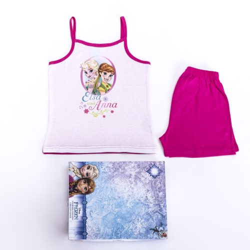 Jégvarázs kislány pamut pizsama - ujjatlan pizsama - nyári együttes - pink - 104
