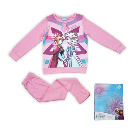 Téli pamut gyerek pizsama - Jégvarázs - világosrózsaszín - 110