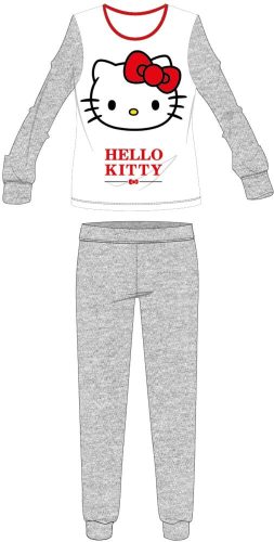 Hello Kitty női vékony pamut pizsama - jersey pizsama - világosszürke - XL