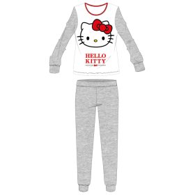   Hello Kitty női vékony pamut pizsama - jersey pizsama - világosszürke