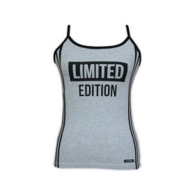   Zweiteiliges Sportunterwäsche-Set für Damen aus Baumwolle – Sporthöschen – Spaghettiträger-Top – Grau – S