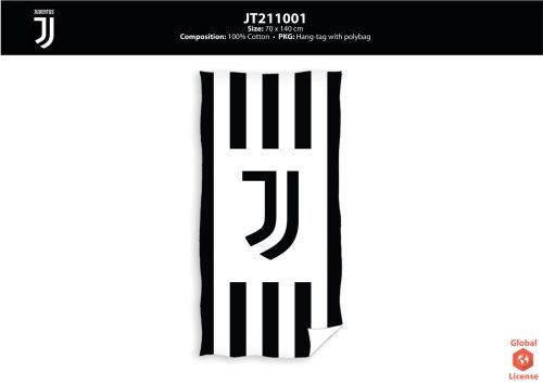 Juventus gyerek strandtörölköző - 100% pamut - 70x140 cm - fehér