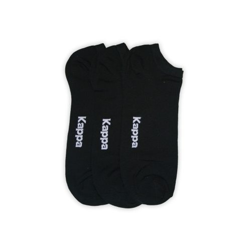 Kappa unisex bavlnené tajné ponožky - 3 páry/balenie - mercerizované tajné ponožky - čierne - 42-44