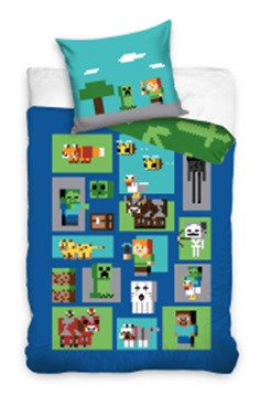 Set biancheria da letto Minecraft 140x200 cm, 70x90 cm