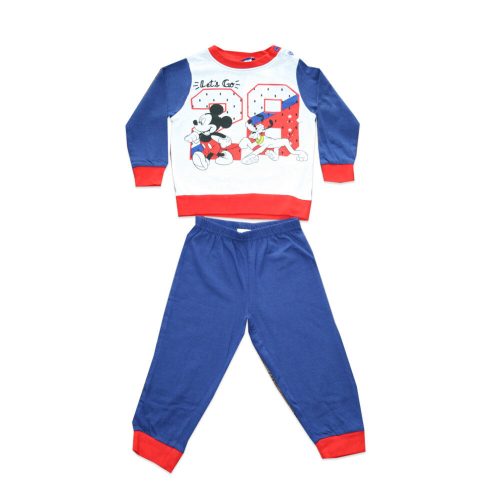 Hosszú vékony pamut baba pizsama - Mickey egér - Jersey - sötétkék - 92