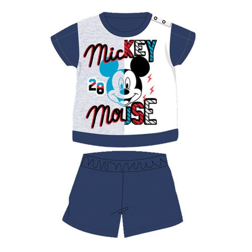 Nyári rövid ujjú pamut baba pizsama - Disney Mickey egér - sötétkék - 80