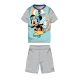 Summer short-sleeved children's cotton pajamas - Disney Mickey mouse - with Mickey lettering - gray - 116