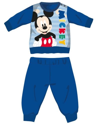 Disney Mickey egér téli vastag baba pizsama - pamut flanel pizsama - középkék - 80