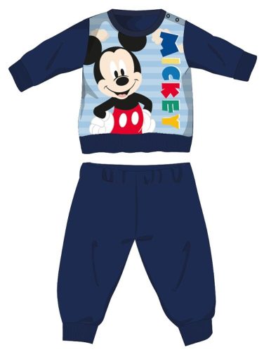Disney Mickey egér téli vastag baba pizsama - pamut flanel pizsama - sötétkék - 80