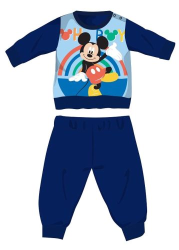 Detské fleecové pyžamko Disney Mickey Mouse - zimné hrubé pyžamko - tmavo modré - 80