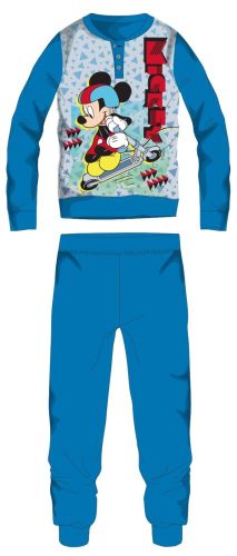 Disney Mickey egér téli vastag gyerek pizsama - pamut flanel pizsama - világoskék - 116
