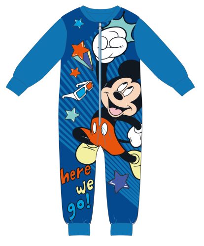 Disney Mickey egér egyberészes kezeslábas gyerek pizsama - interlock pamut pizsama - középkék - 110