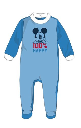 Disney Mickey egér baba velúr rugdalózó - középkék-fehér - 0-1 hónapos babának