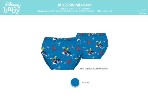 Pannolino da bagno Disney Topolino per ragazzi - blu - 68-74