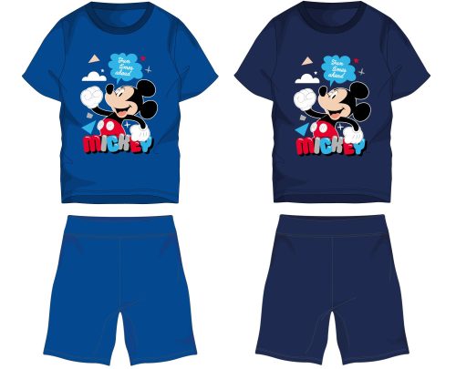 Disney Mickey egér pamut nyári együttes - póló-rövidnadrág szett - középkék - 104