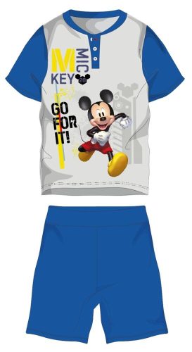 Disney Mickey egér nyári rövid ujjú gyerek pizsama - pamut jersey pizsama - középkék - 104