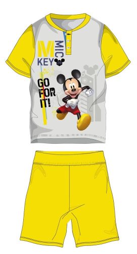 Disney Mickey egér nyári rövid ujjú gyerek pizsama - pamut jersey pizsama - sárga - 104