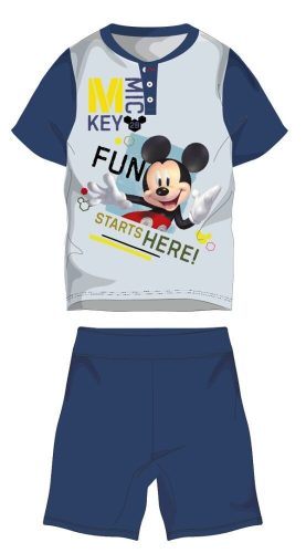 Disney Mickey mouse letné detské pyžamo s krátkym rukávom - bavlnené džersejové pyžamo - tmavo modré - 98
