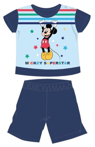 Disney Mickey egér nyári rövid ujjú baba pizsama - pamut jersey pizsama - sötétkék - 92