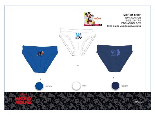 Chlapčenská spodná bielizeň Disney Mickey mouse - 3-dielna bavlnená spodná bielizeň