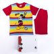 Chlapčenské bavlnené pyžamo Mickey mouse - pyžamko s krátkym rukávom - letný komplet - červené - 116