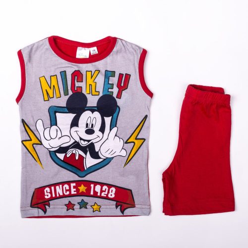 Mickey egér kisfiú pamut nyári együttes - trikó-rövidnadrág szett - piros