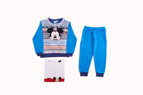 Mickey egér gyerek pamut pizsama - interlock pizsama - középkék - 110