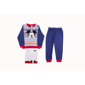Mickey egér gyerek pamut pizsama - interlock pizsama - sötétkék
