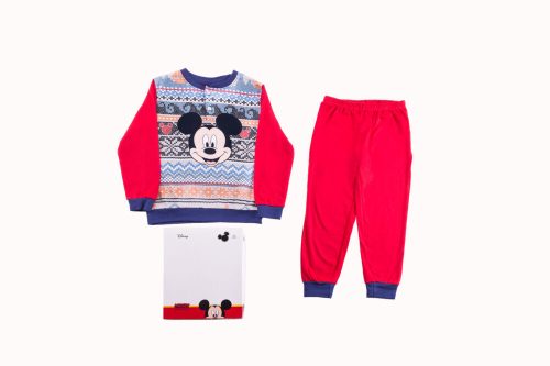 Mickey egér gyerek pamut pizsama - interlock pizsama - piros - 104