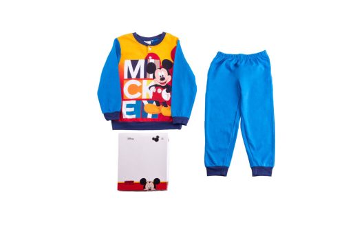 Mickey egér gyerek pamut pizsama - flanel pizsama - középkék - 110