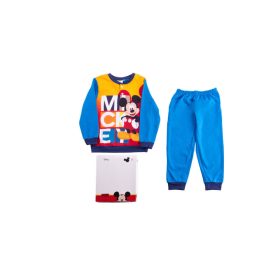 Mickey egér gyerek pamut pizsama - flanel pizsama - középkék