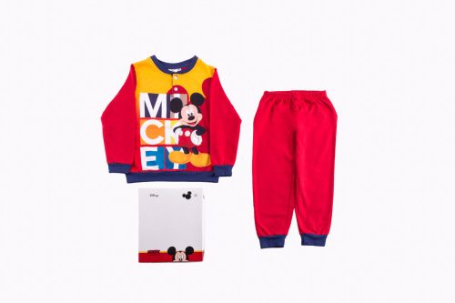 Mickey egér gyerek pamut pizsama - flanel pizsama - piros - 104