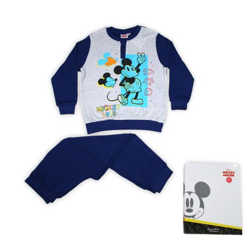 Téli pamut gyerek pizsama - Mickey egér - sötétkék - 110