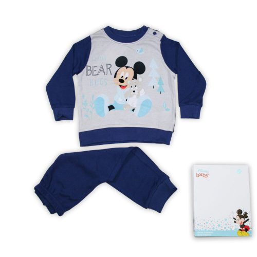 Téli vastag pamut baba pizsama - Mickey egér - sötétkék - 80